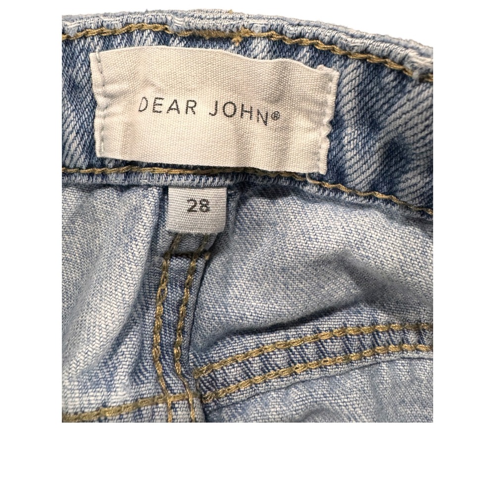 Dear John Women's Light Wash Wide Leg Cropped Cuffed Denim Jeans Size 28 - Picture 9 of 14